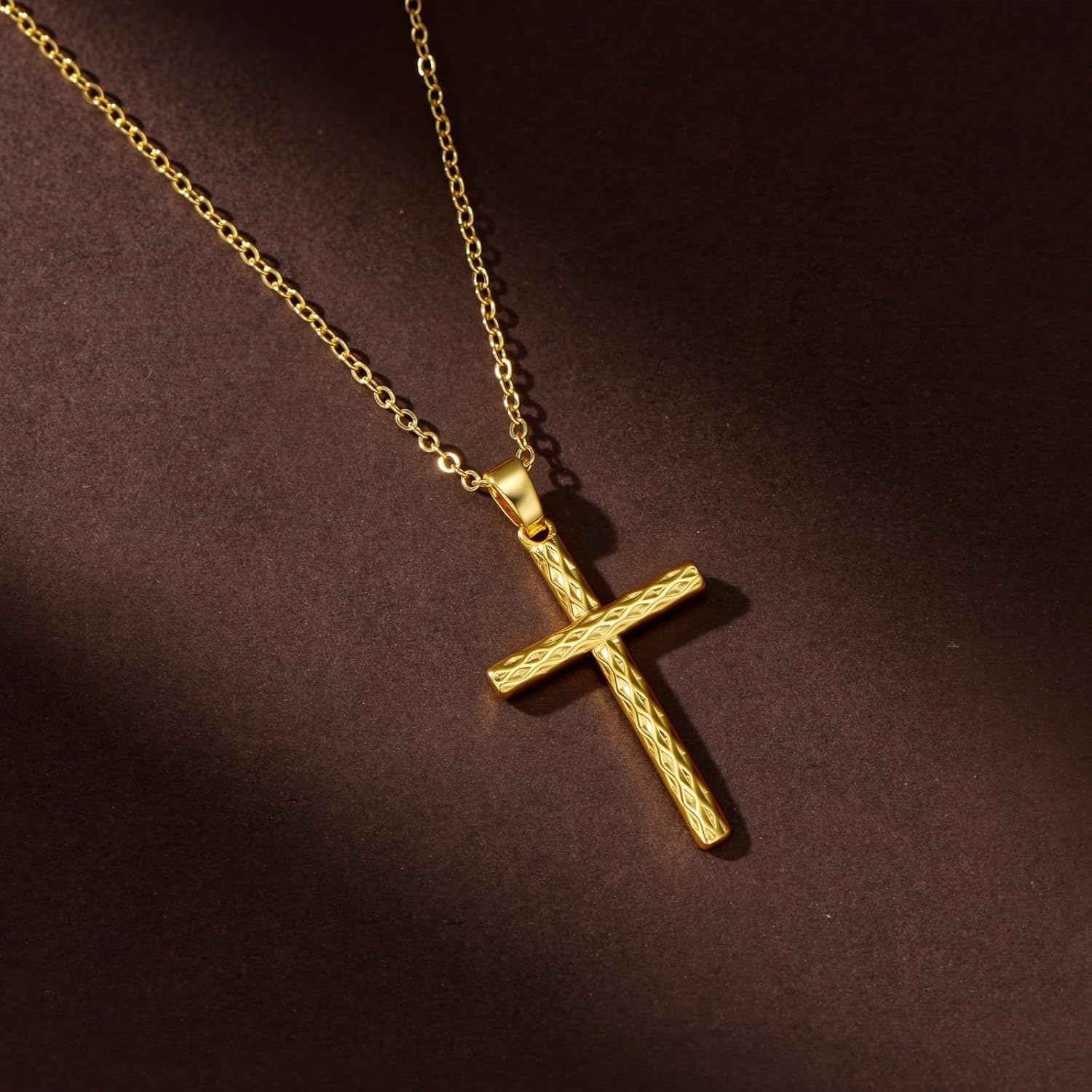 14K Gold Cross Necklace for Women Elegent Gold Cross Pendant Necklace Religious Jewelry Gift - Image 4