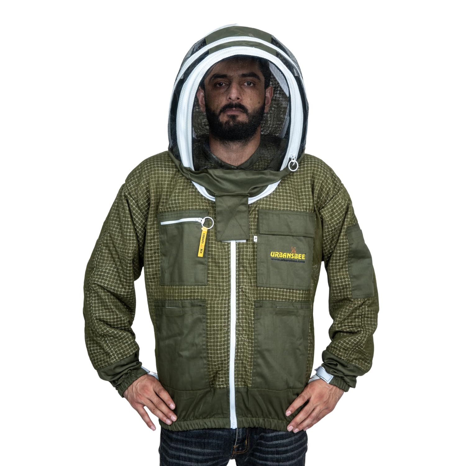 Chaqueta de Apicultura Ventilado profesional con Elegante Sombrero mascarilla y Velo, Beekeeper Jacket Chaqueta de Apicultura para Apicultor proteccion