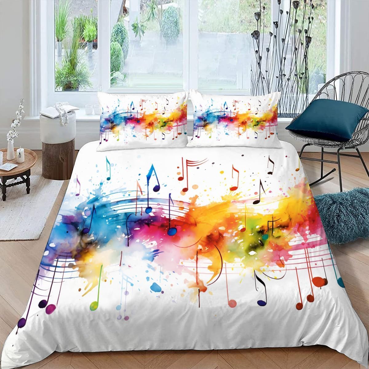 Housse de couette 200x200 musique pour décorer une chambre ado ou enfant