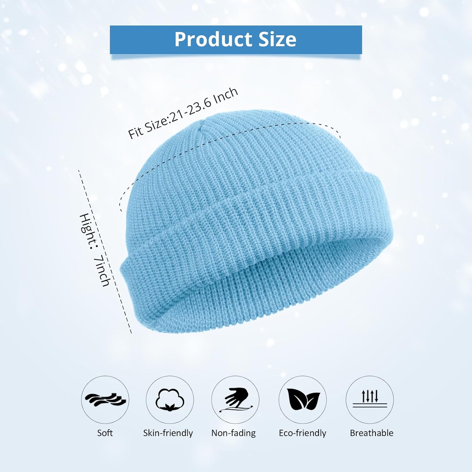 SATINIOR Trawler Beanie Watch Hat Roll-up Edge Skullcap Fisherman Beanie for Women Men image 2