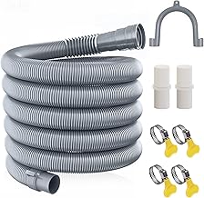 Collapsible Caravan Waste Pipe Extension, 3M Universal RV Waste Water Hose Adaptor Kit with 2 Extender Connectors 4 Pipe Clamps and U Bracket for Motorhome, Camper & Trailer