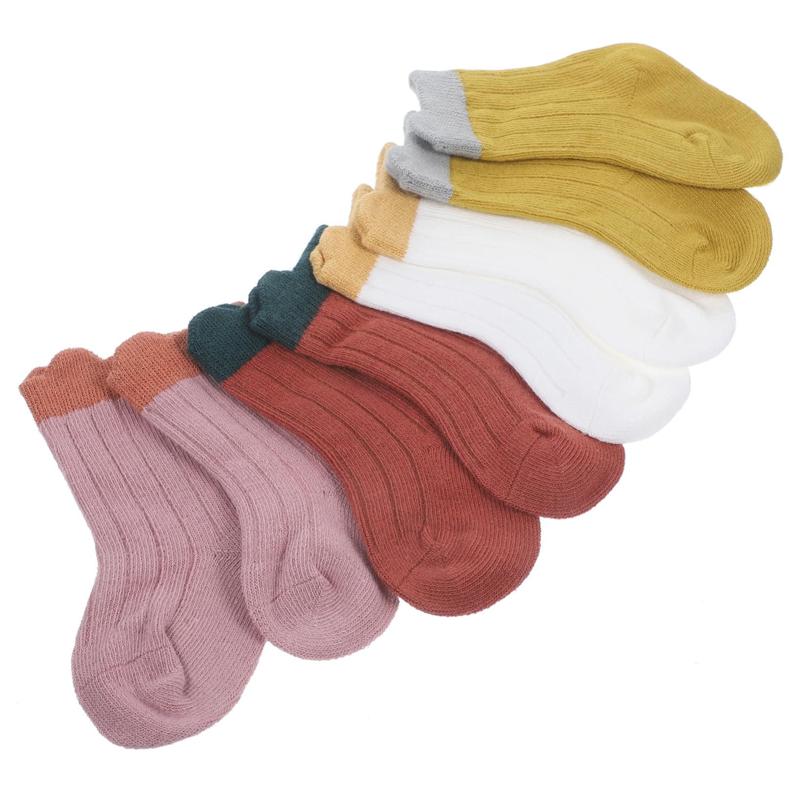 ERINGOGO Ankle Socks for Toddlers 4 Pairs of Cotton Socks Boys Girls Breathable Comfortable Newborn to Little Boys and Girls