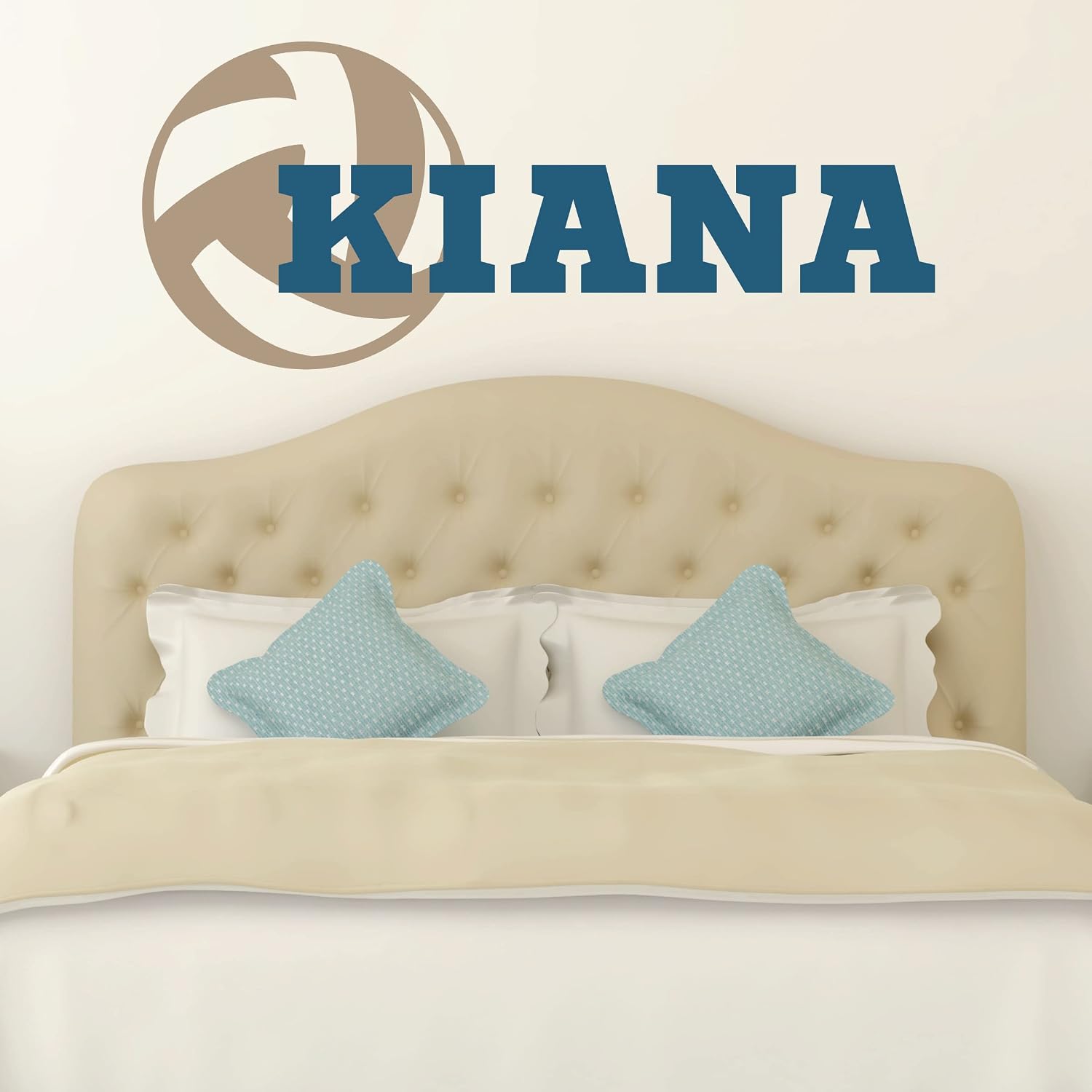 Personalized Volleyball Wall Decor, Custom Volleyball Vinyl Sticker, Sport Ball Decal with Name, Choose from 30 Colors & Several Sizes