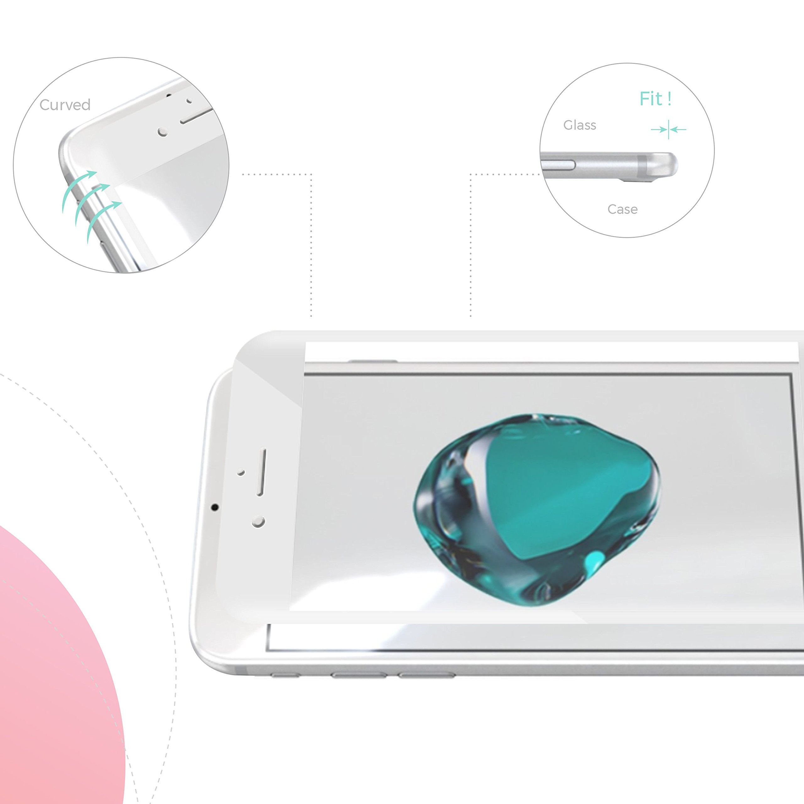 simplecase Tempered Glass Compatible with Apple iPhone 7, Full Screen Premium Screen Protector, 100% Coverage - Image 4