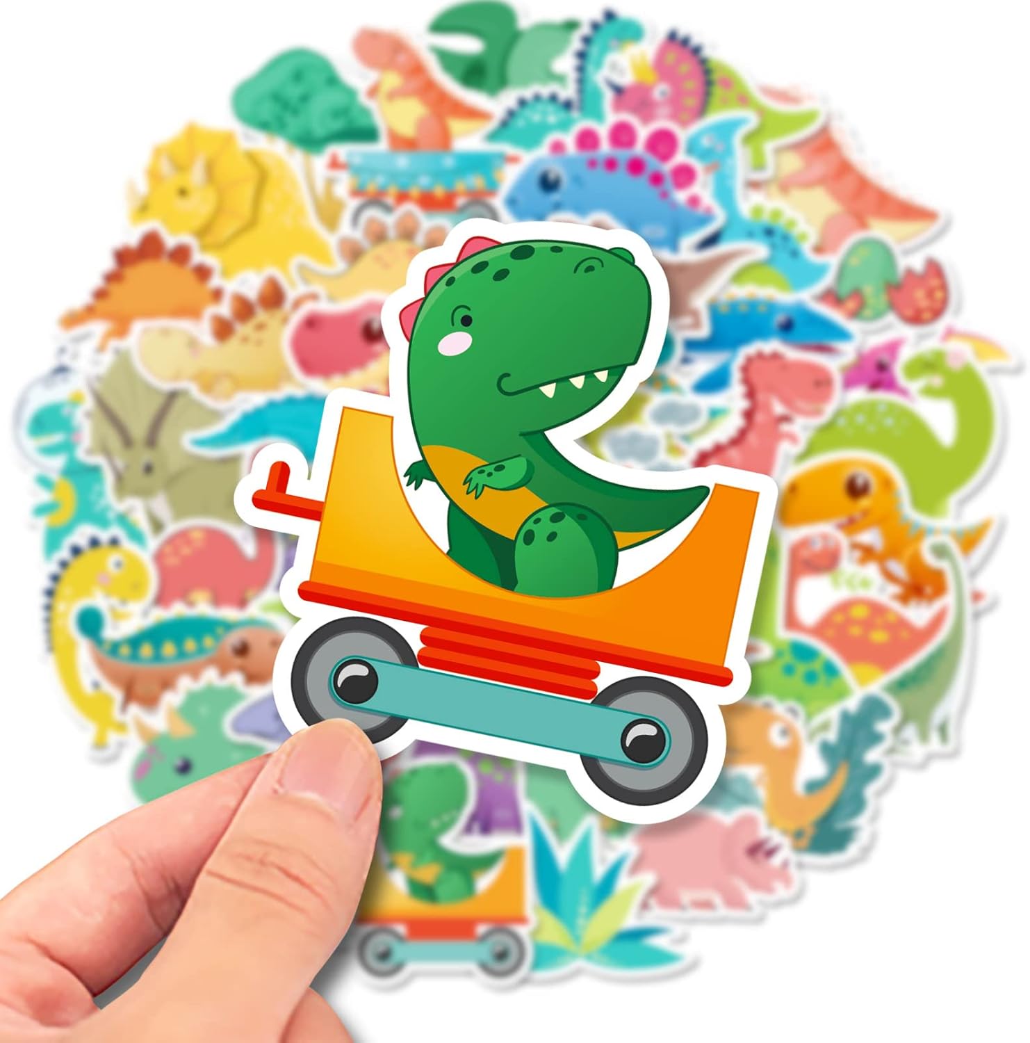 100 PC Cute Dinosaur Stickers for Kids, Vinyl Waterproof Cartoon Stickers for Water Bottle Laptop Computer for Teens Kids