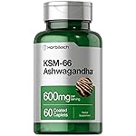 Horbach KSM-66 Ashwagandha 600mg | with L-Theanine | 60 Coated Caplets | Vegan, Non-GMO, Gluten Free Complex Supplement
