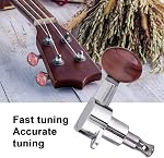 Les cordes d'Ukulele Tuning Pegs, 2L2R Tuners de verrouillage en argent Têtes de machine ronde rouge pour Ukulele 4 Guitares à cordes