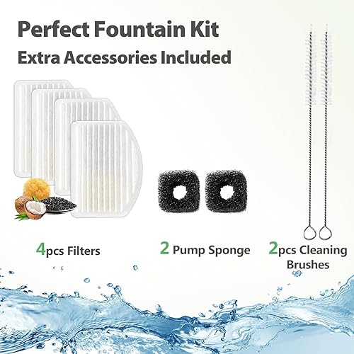 Vista 26 de ORSDA Fuente de agua para gatos de acero inoxidable, fuente para mascotas de 2L/67 onzas para gatos en el interior, dispensador automático