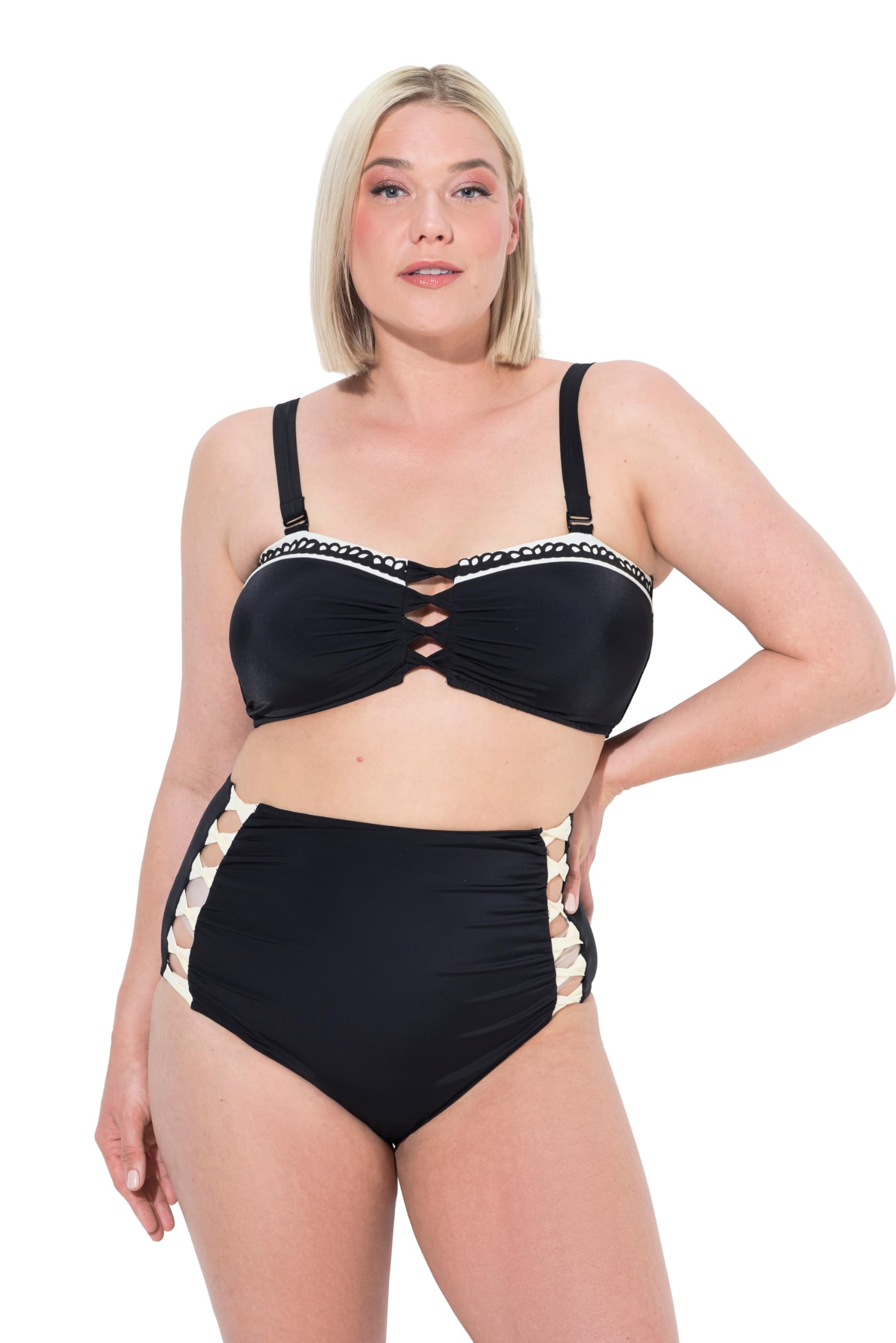 Ulla Popken Bikini Tina, Twist und Applikation Set Donna