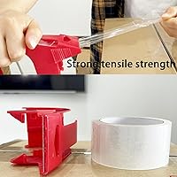 Vista 4 de ROSEUP 3 rollos de cinta de embalaje transparente con 3 dispensadores, cinta de embalaje resistente diseñada para cajas de mudanza, envío, oficina