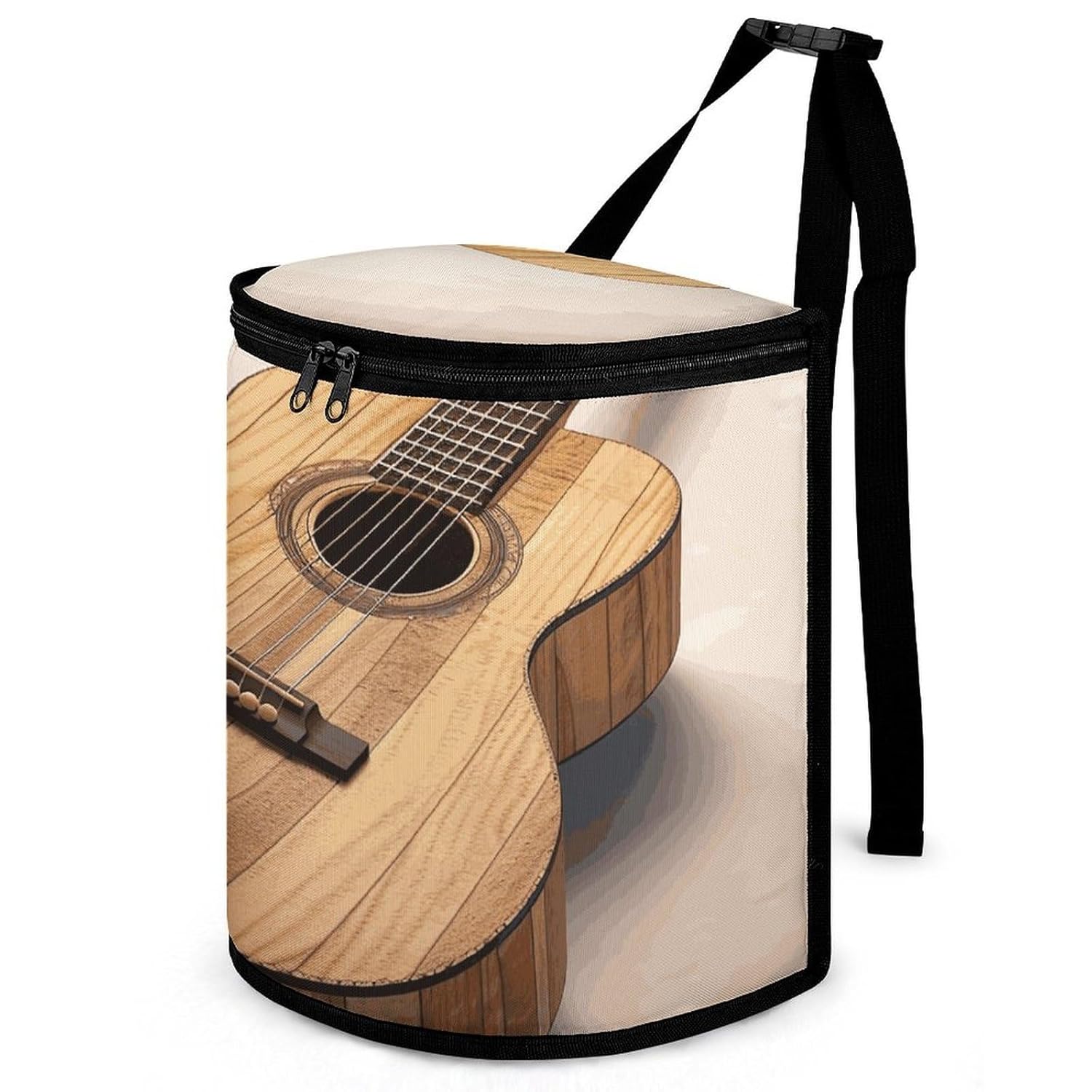 MUSM Guitar Wooden Car Trash Bag，Multipurpose Trash Bin for Car，Small Portable Automotive Garbage Cans Organizer for Outdoor Traveling & Home Use