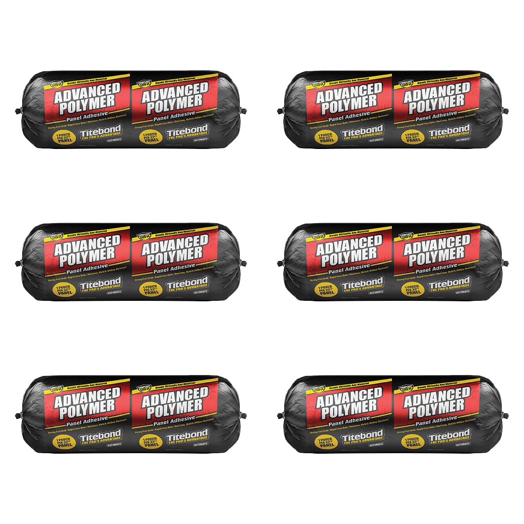 Titebond Ultimate Advanced Polymer Panel Adhesive 1/2 Gal. (6 Pack) – Professional Strength Construction Glue for FRP, Laminate & Wall Panels, Rapid Cure, VOC-Compliant – 4315