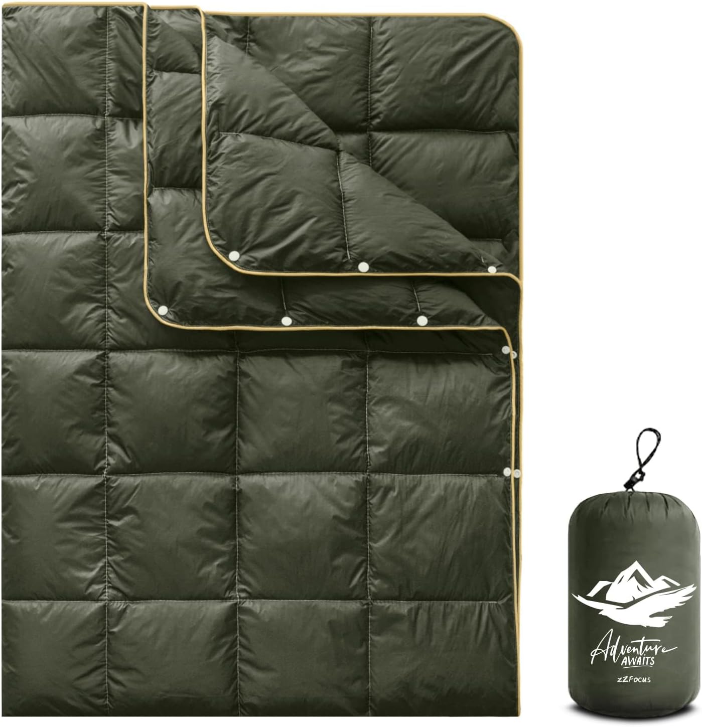 Camping Blanket,Lightweight Puffy Blanket Packable Down Alternative Throw Blanket Waterproof Windproof for Outdoors, Travel, Beach, Airplane, Hiking