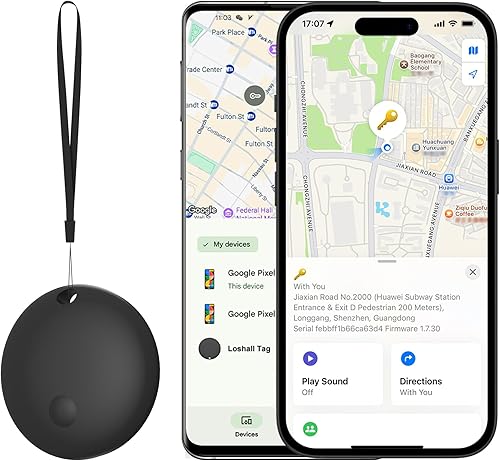 Bluetooth Tracker for iOS or Android - Dual System Key Finder/Backpack Tracking Tag/Item Locator/Luggage Smart Tag/Pet Tracker, Compatible with Apple Find My or Google Find Hub,IP67 Waterproof