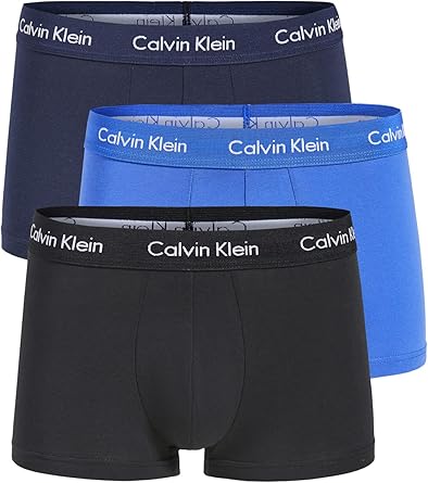 Calvin Klein Mens Cotton Stretch 3-Pack Low Rise Trunks