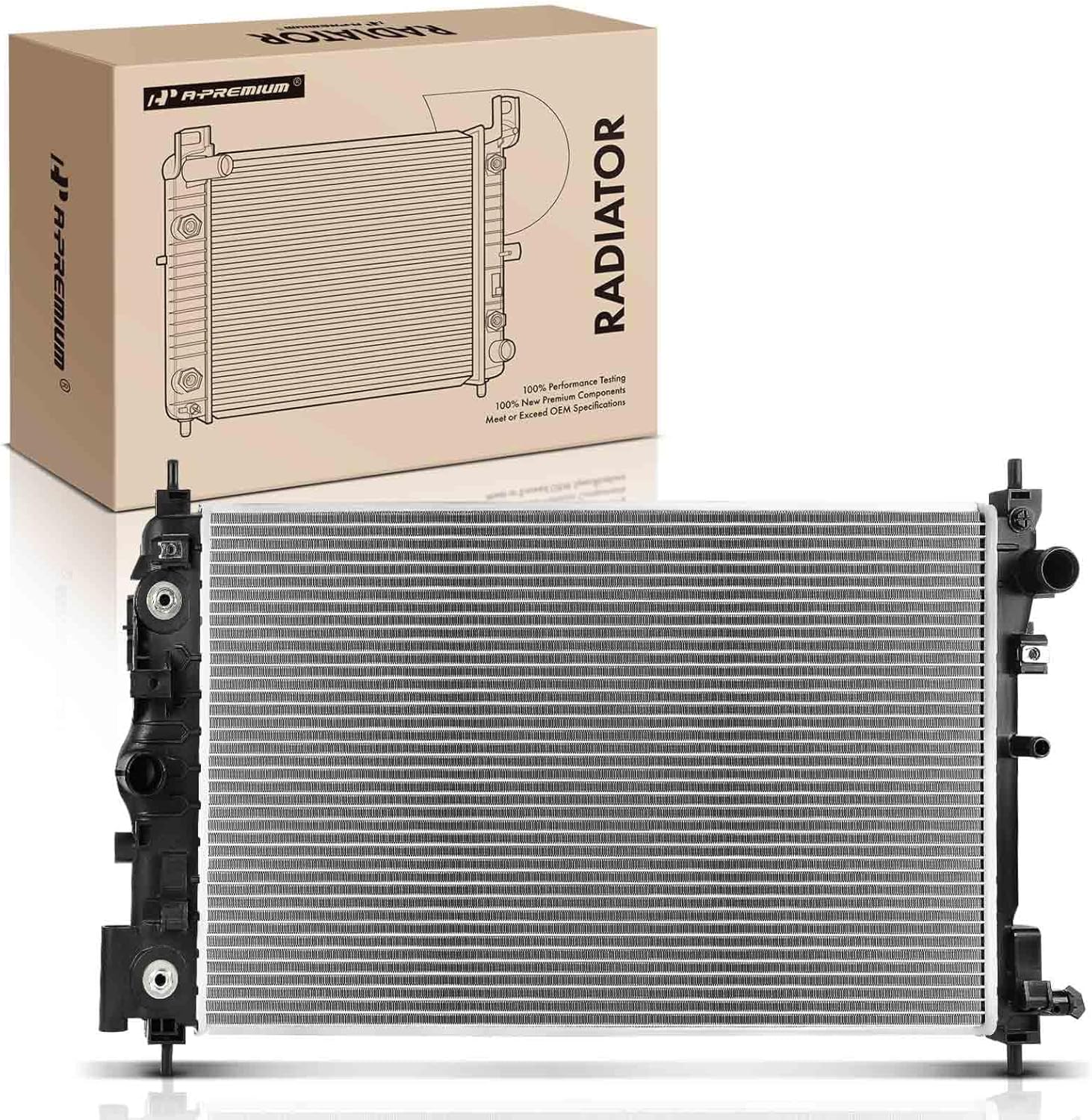 A-Premium Engine Coolant Radiator Assembly with Transmission Oil Cooler Compatible with Cadillac XTS 2014-2019, 3.6L, Replace# GM3010601, 22905572