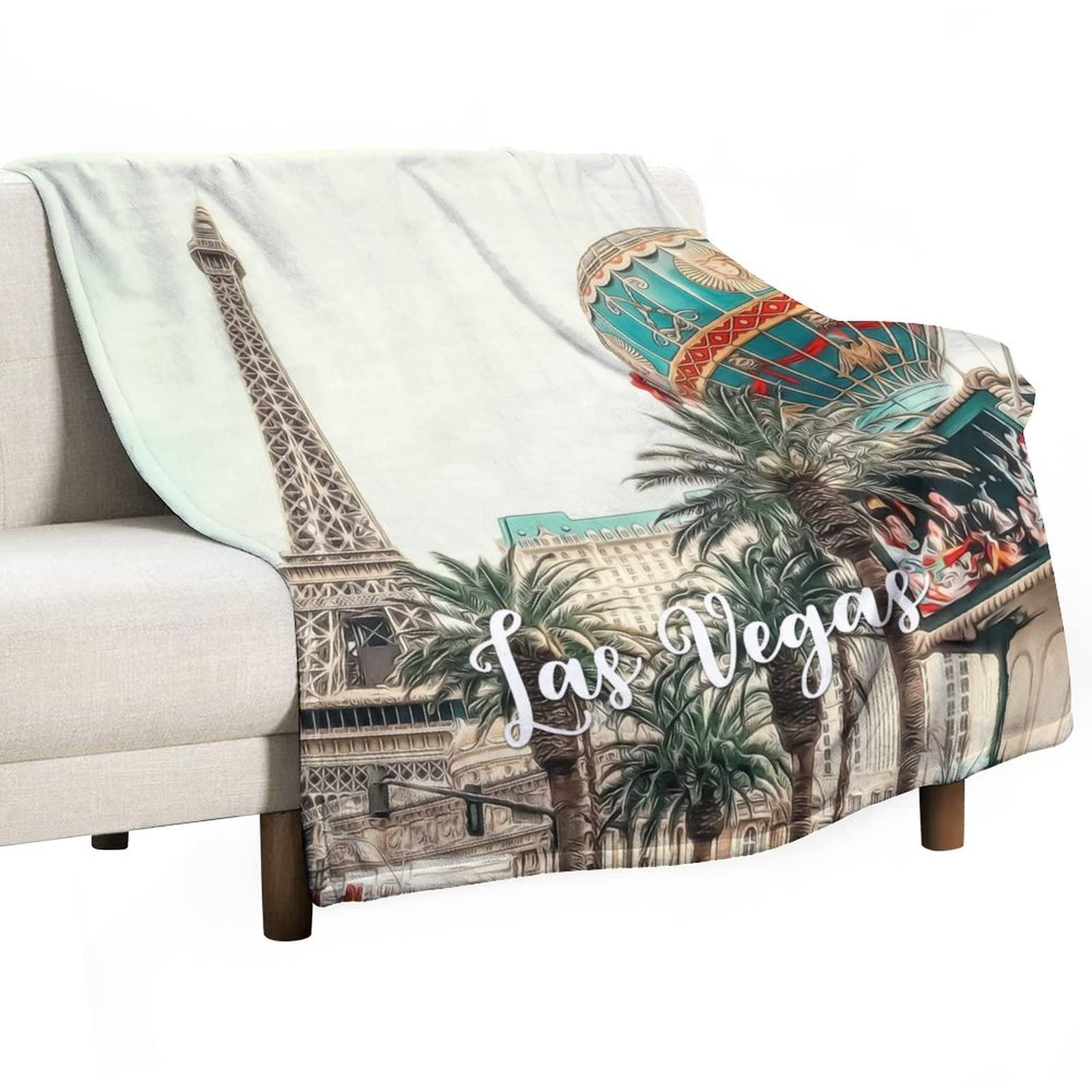 Couverture douce Las Vegas contre le froid plaid léger pelucheux pour lit et canapé