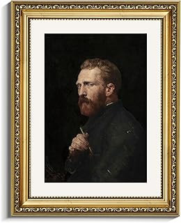 VIYYIEA Gold Framed Wall Art Canvas Print Home Decor Van Gogh Self Portrait Painting Wall Decor Classic Art Prints Artist Wall Pictures for Living Room Decor Gallery Office 11x14in