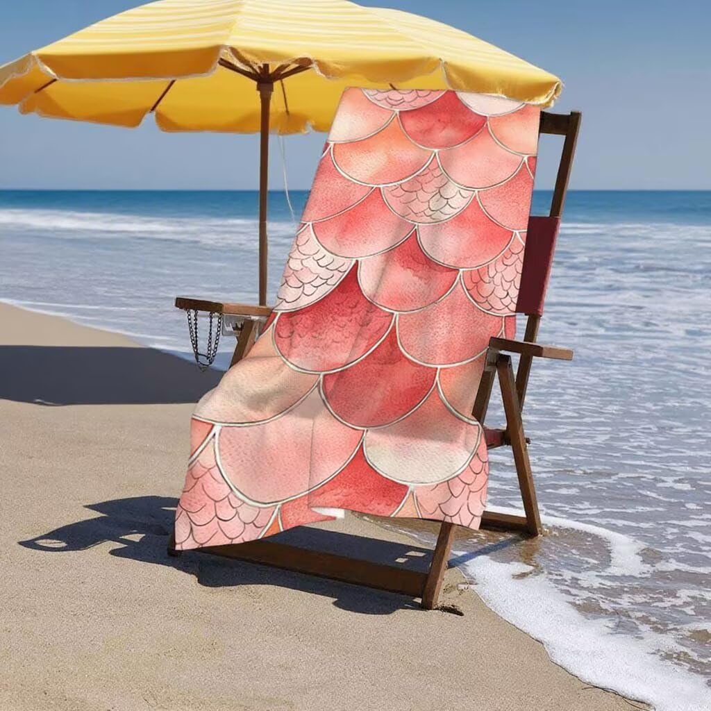 Telo Mare XXL 220x100cm/35x70cm, 2 Set Telo Mare Microfibra Rosa Asciugamano Palestra Uomo, Antisabbia, Leggero, Asciugatura Rapida, Teli da Spiaggia Grandi Accessori per Camping Natation Yoga E-49