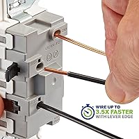 Vista 2 de Leviton Lever Edge - Interruptor basculante de un solo polo de 15 amperios, paquete de 10, E5601-MW, color blanco