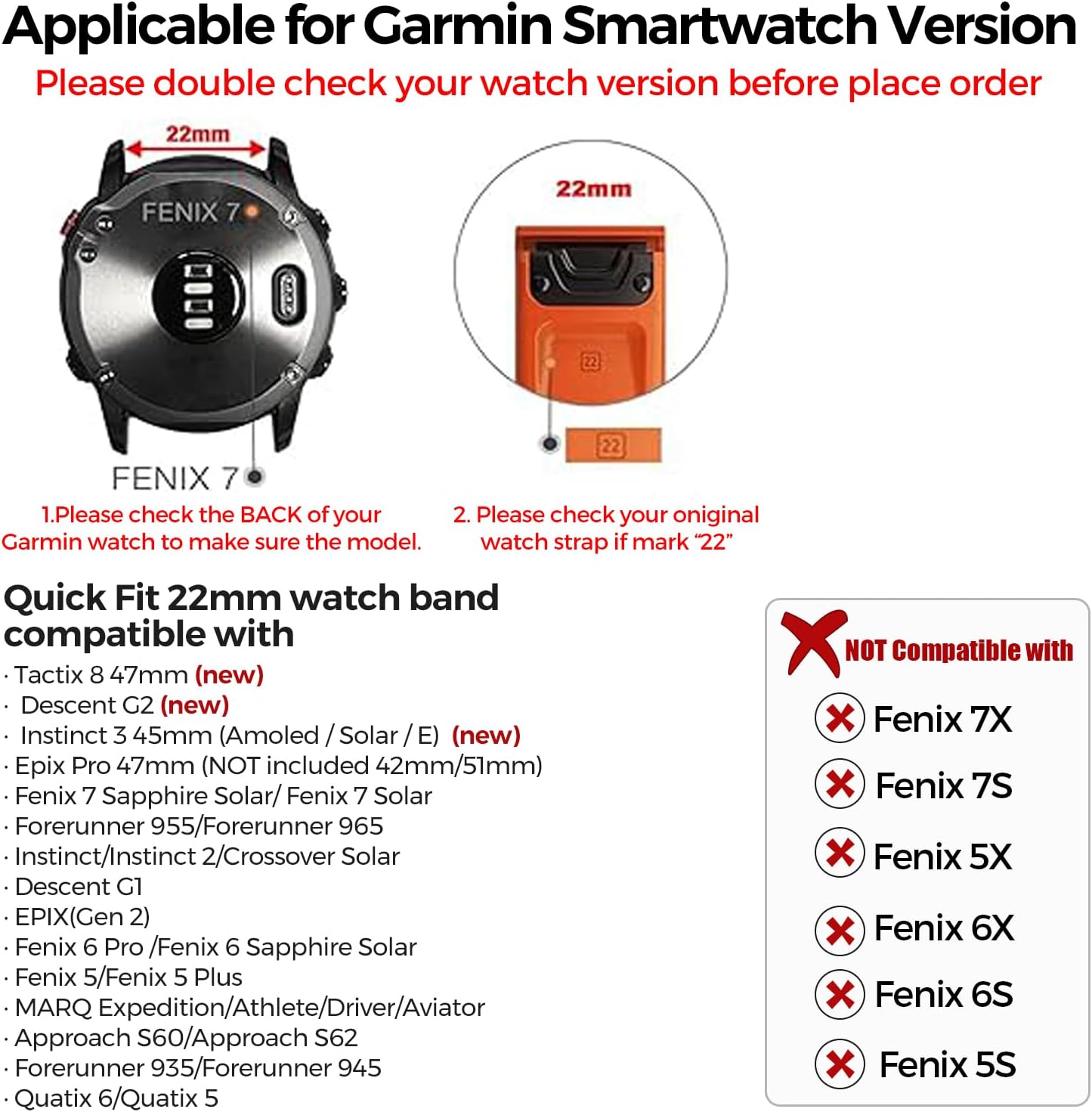 26mm Titanium Metal Quick Release WatchBand Compatible for Fenix 8 51mm/Enduro 3 51mm/Fenix 6X Pro/7X Pro/5X Plus,22mm Band for Garmin Fenix 8 47mm/E 47mm/Fenix 6 Pro/7/5 Plus/Forerunner 965 - Image 6