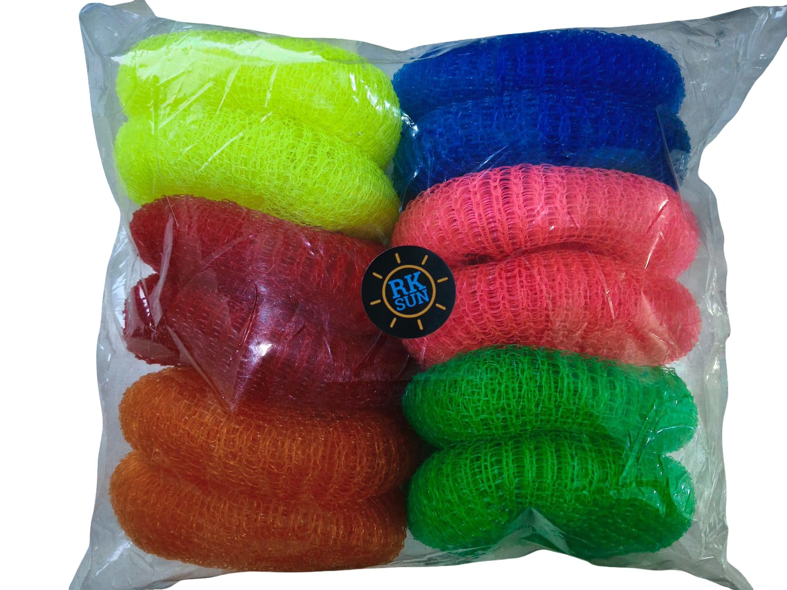 RK SUN Nylon Scrubber (Pack of 12) Multicolor Non-Stick Cookware & Utensils Cleaning Juna, Durable Round Plastic Scrubber Pads for Dishwashing, Kitchen, Bathroom & Car, Multi-Use-image-26