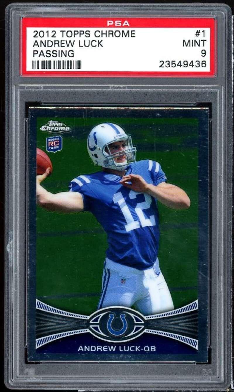 Andrew Luck Rookie Card 2012 Topps Chrome #1 PSA 9 - Unsigned Football Cards