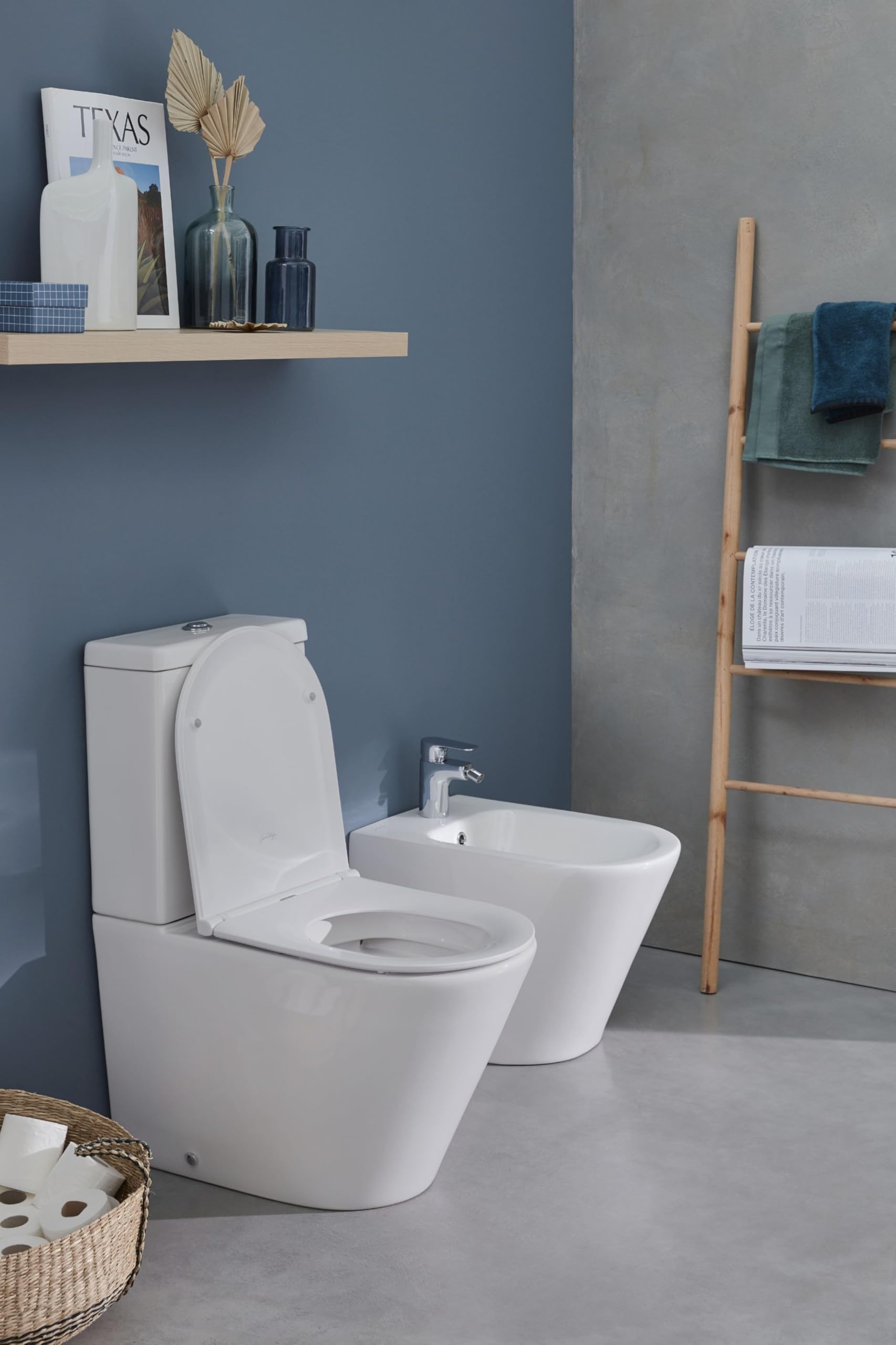 Jacob Delafon - Pack WC au Sol Sans Bride Rodin+ - Sortie Variable - Réservoir Économie d'eau 3/6L - Abattant Extra-Plat Déclipsable Fermeture Douce - 66,5 x 36 x 83 cm- Blanc - E25855-00