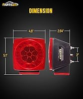 Vista 7 de Partsam Kit de luces traseras sumergibles para remolque, impermeables, de 12 V, luces LED cuadradas para remolque, halo brilla con arnés