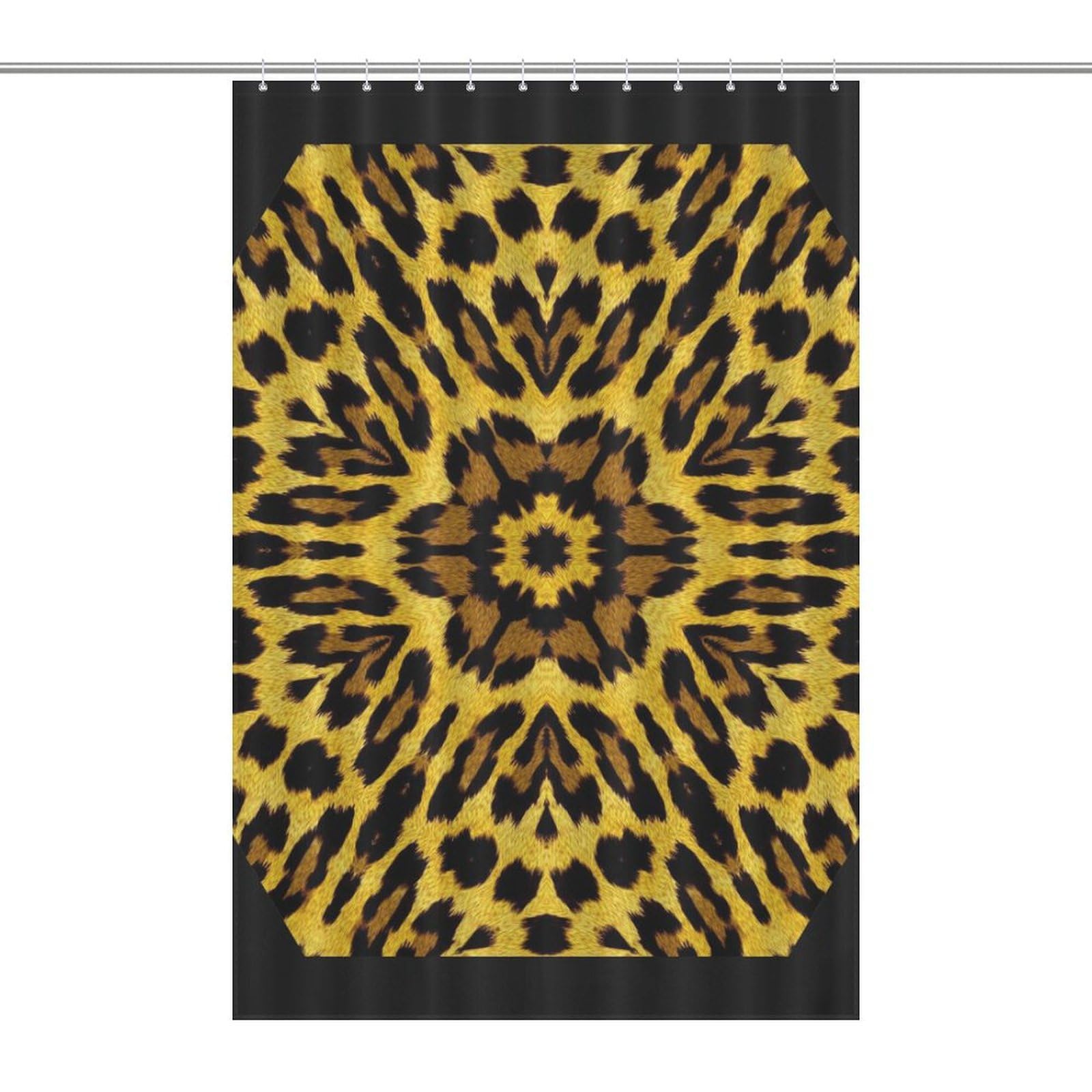 Rideau de douche nid d'abeille léopard 122x183 cm pour petite salle de bain
