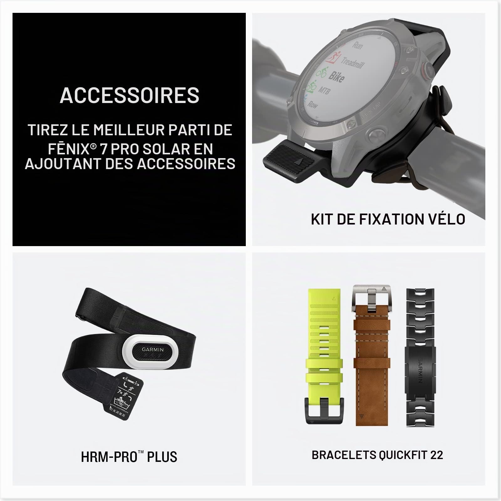 Garmin fēnix 7 Pro, Solar - Montre GPS Multisports connectée – Gray avec Bracelet Noir – Boîtier 47 mm (Reconditionné)