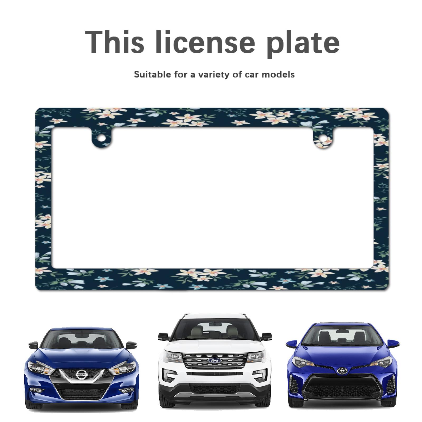 Amazon.co.jp: ナンバーフレーム レトロ調 草 花 植物 花柄. 前後2枚