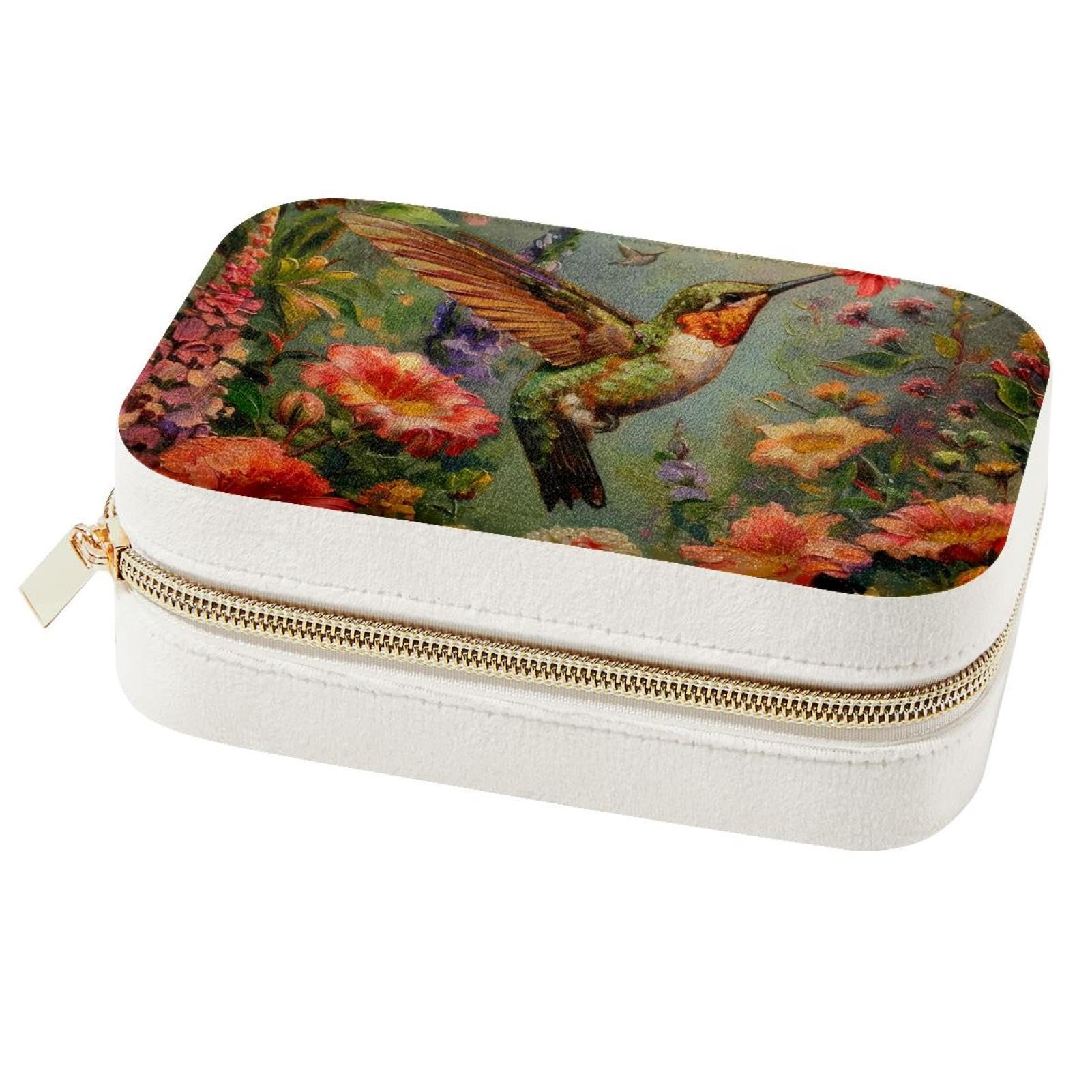 Boîte à bijoux de voyage colibris : idée cadeau idéale pour demoiselle d'honneur