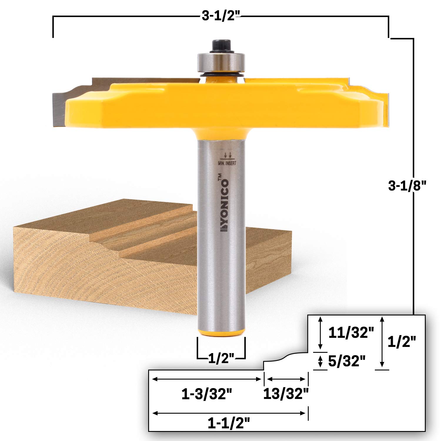 YONICO Router Bits Exterior Casing 3-1/2-Inch Dia. Brick