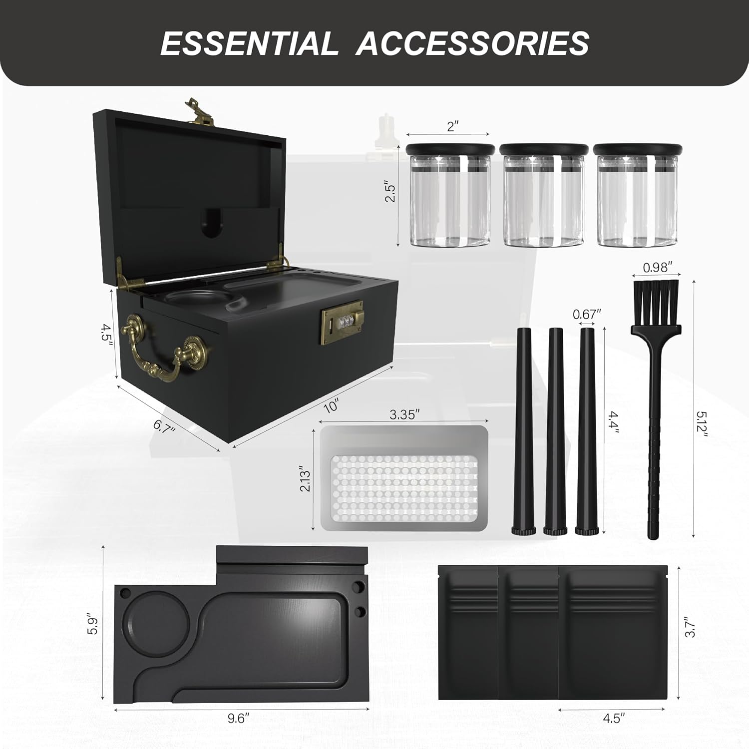 AMIDA Large Bamboo Box with Combination Lock,Gold Wooden Decorative Storage Box Upfrade Tray for Great Gift Choice,Father Gifts, for Coffee Beans, Candy, Tea, etc (Golden Peak)