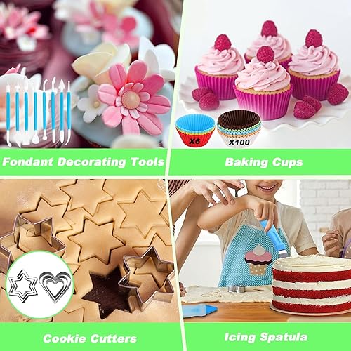 Miniatura 3 de Suuker Kit de herramientas de decoración de pasteles, 236 accesorios para hornear con estuche de almacenamiento, kit de tuberías de glaseado, juego