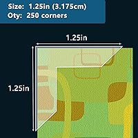 Vista 2 de Lineco, Esquinas de montaje de polipropileno de archivo, autoadhesivas, sensibles a la presión, sin ácidos, sin amarilleo, 1.25 pulgadas, montaje