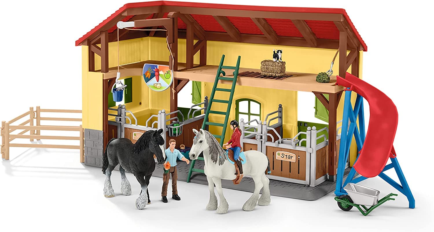 Schleich 42485 Pferdestall, für Kinder ab 3+ Jahren, Farm World - Spielset