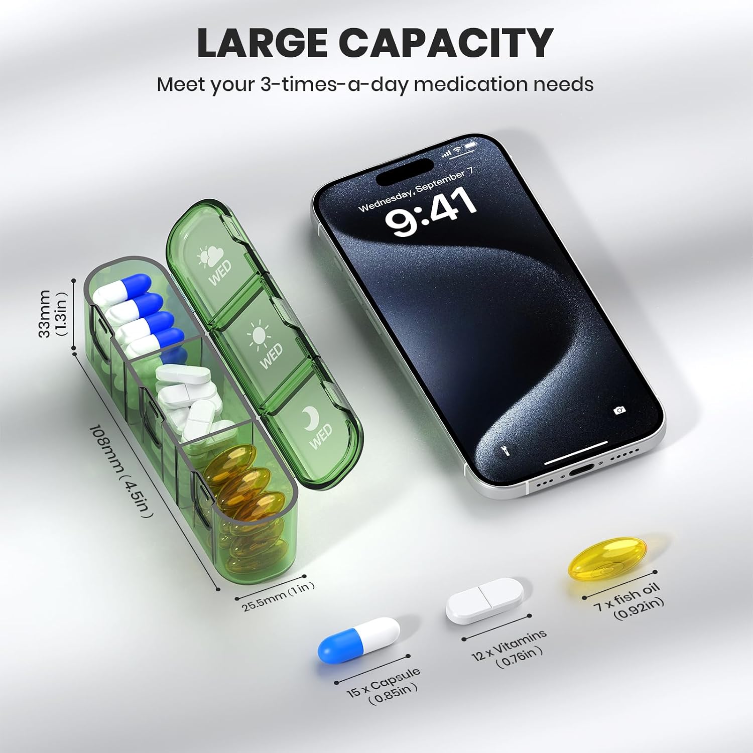 Weekly Pill Organizer 3 Times a Day, 7 Day Detachable Travel Case image 2