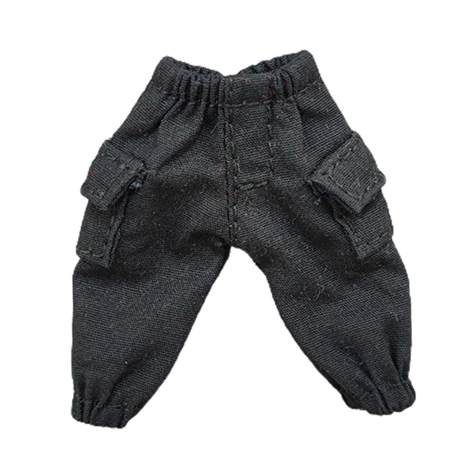 UGPLM Fashion 1/18 Casual Pants Miniature Clothing Accs Handmade Doll Clothes for Dress up Doll Model Figures, Black