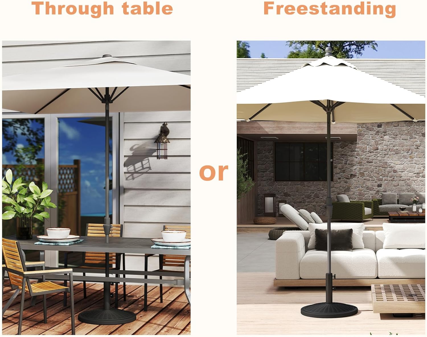 C-Hopetree 33 lb Heavy Duty Round Patio Base Stand for Outdoor Market Table Umbrella, Black