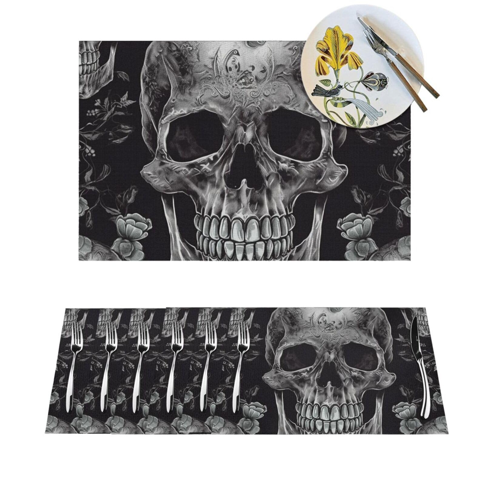 Sets de table antidérapants et résistants à la chaleur en PVC squelette