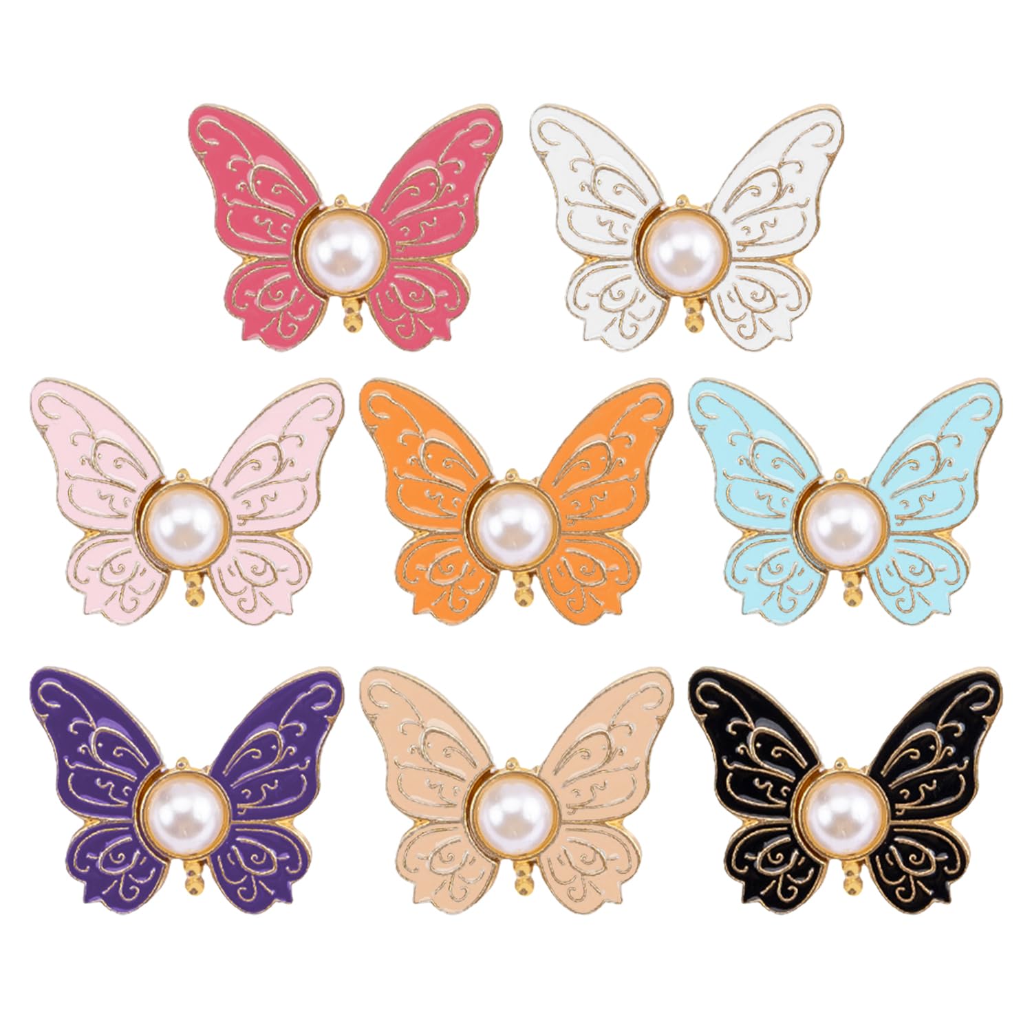 8 Pares De Hebillas De Cintura En Forma De Mariposa, Accesorios De Ajuste De La Ropa, Decoración del Cinturón De Vestir, Piezas A Juego para El Uso Diario De Las Mujeres.