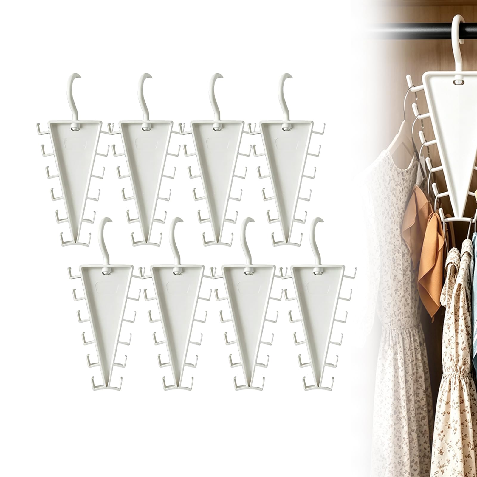 V-Shaped Double-Sided Closet Organizer Hanger, V Shaped Sided Hanger (8PCS)
