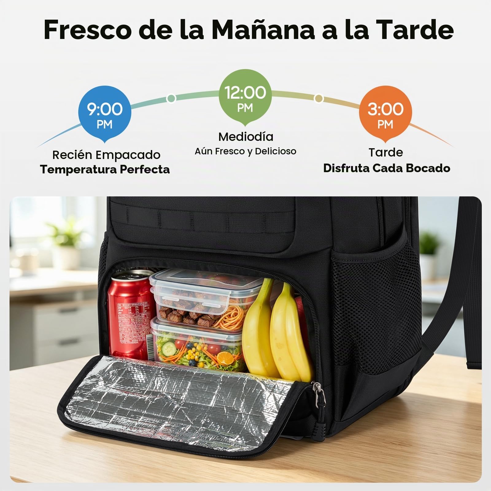 RAINSMORE Mochila Portatil 17.3" con Nevera Termica, Mochila Hombre