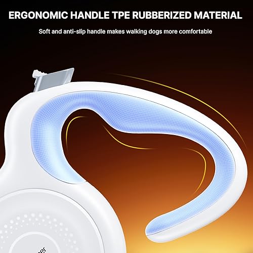 Miniatura 7 de AutoBrake - Correa retráctil para perros medianos y grandes, correa de perro sin enredos de 360 y cinta de nailon fuerte de 16 pies, mango de agarre