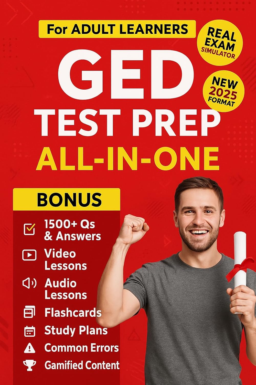 GED STUDY GUIDE : THE NO-NONSENSE GUIDE - The All-In-One System | Video Lessons, Audio Guides, 1,500+ Q&A, Computer Skills, Career Planning, Custom Study Plans, Expert Help & ZERO FLUFF      Kindle Edition