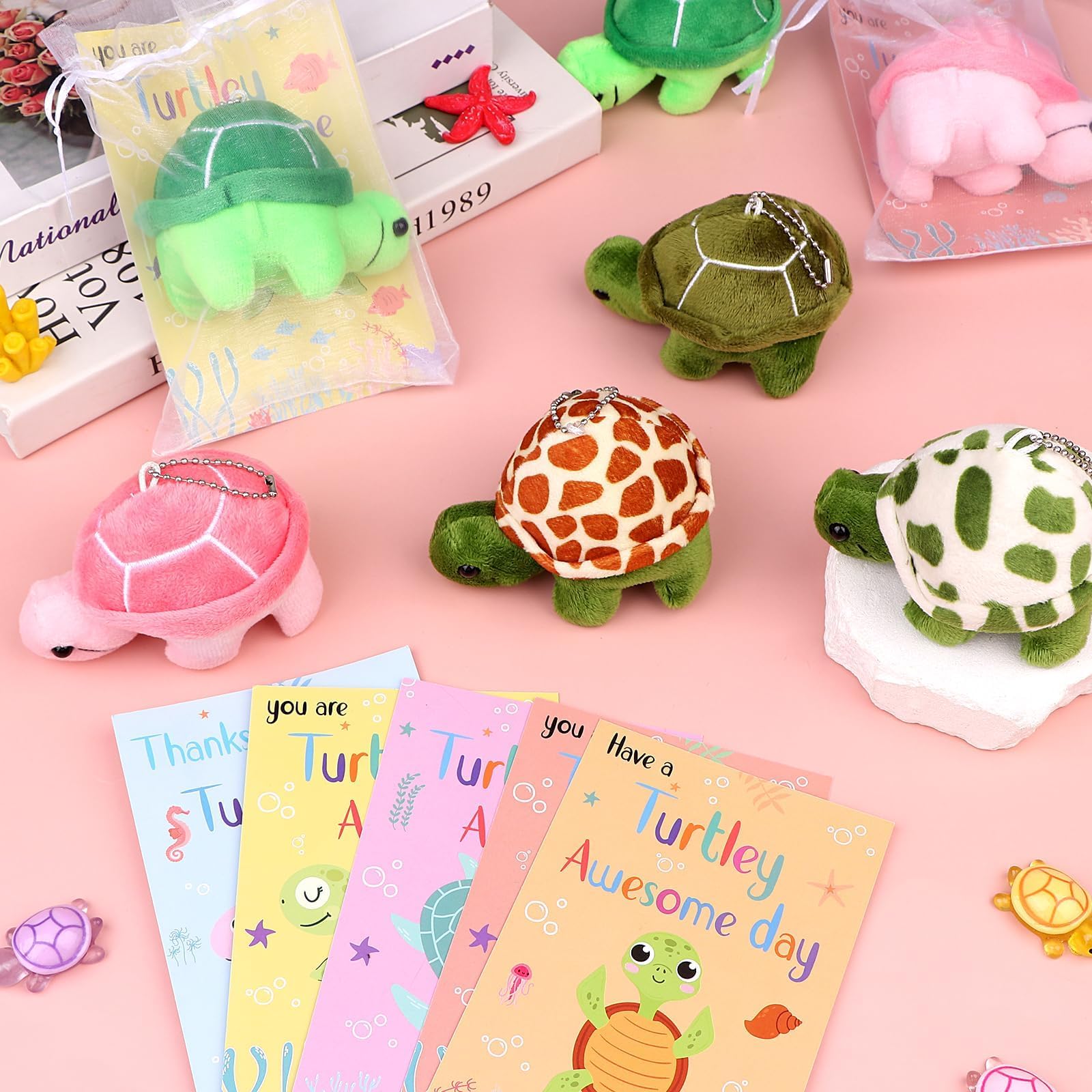 RUIYELE 30 PCS Employee Appreciation Gift Bulk You're Turtley Awesome Stuffed Plush Staff Coworker Inspirational Animal Turtle Party Gifts Thank You Gifts for Nurse Coworker Teacher Team Volunteer - Image 4