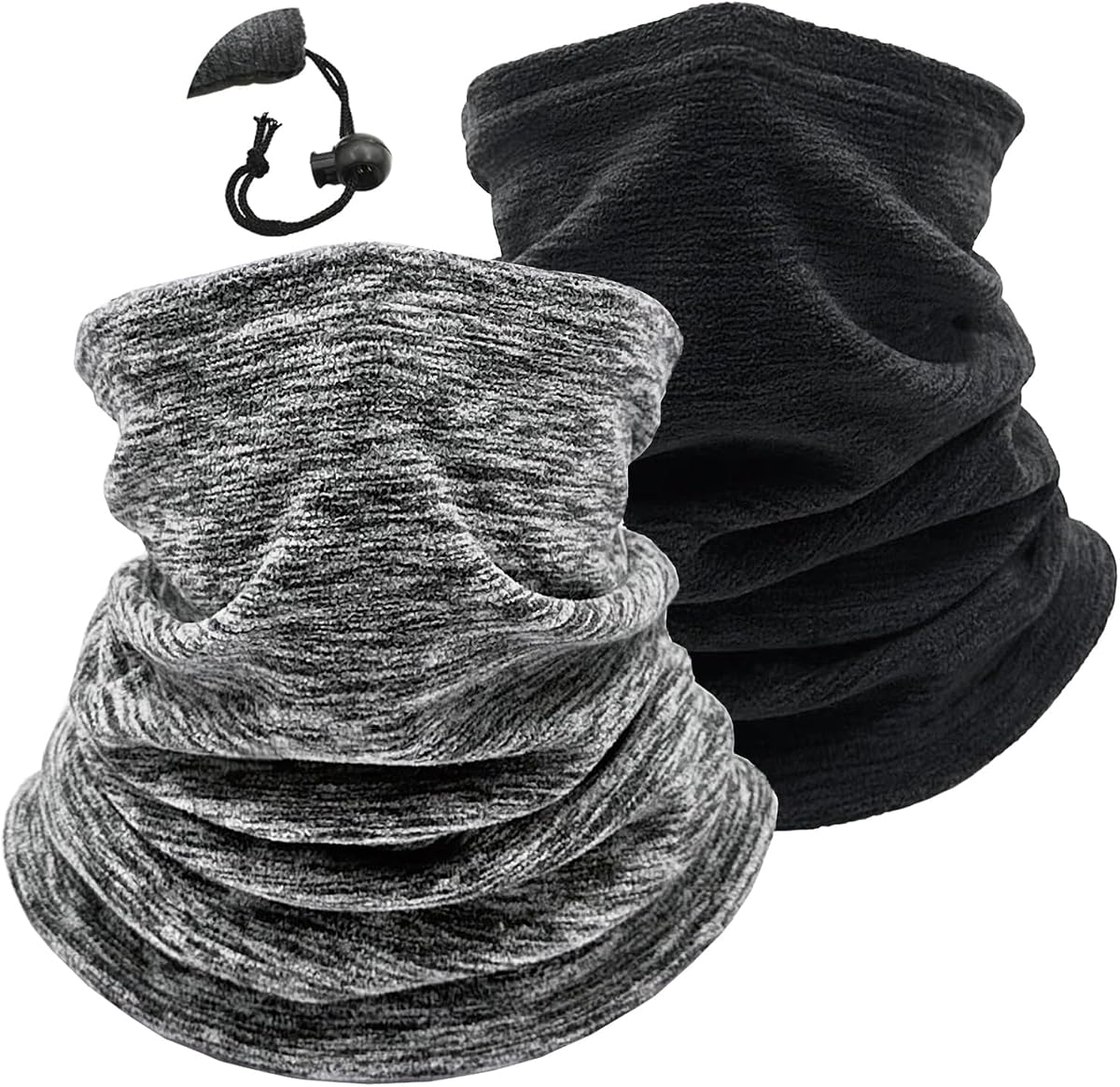2 Pack Winter Neck Warmer Gaiter Women Men Fleece Warm Windproof Face Scarf Cover Ski Mask for Cold Weather