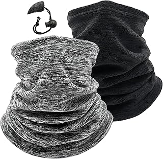2 Pack Winter Neck Warmer Gaiter Women Men Fleece Warm Windproof Face Scarf Cover Ski Mask for Cold Weather